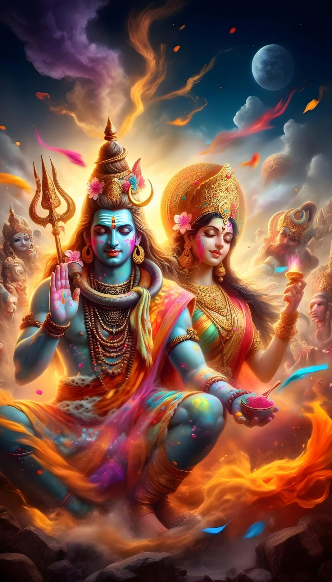 Shiva and Parvati in divine embrace