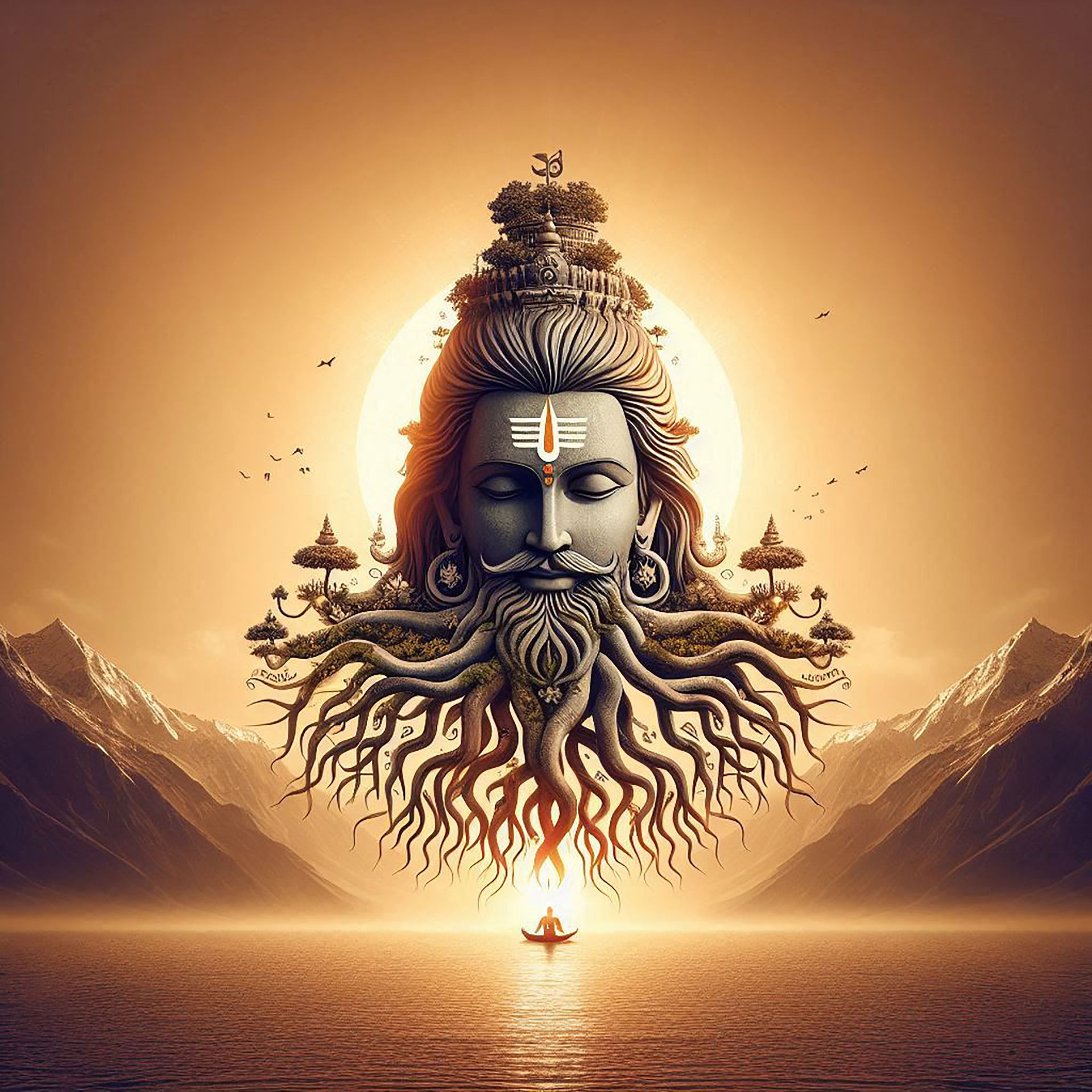 Shiva as the universe, meditative art