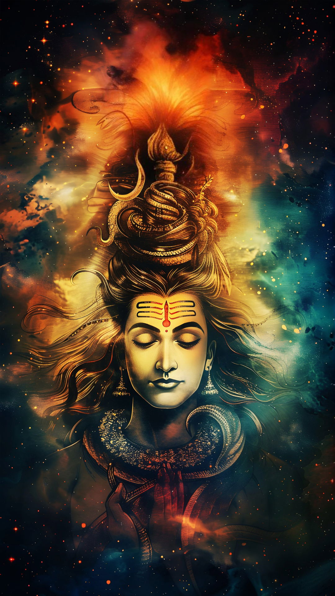 Lord Shiva cosmic galaxy wallpaper