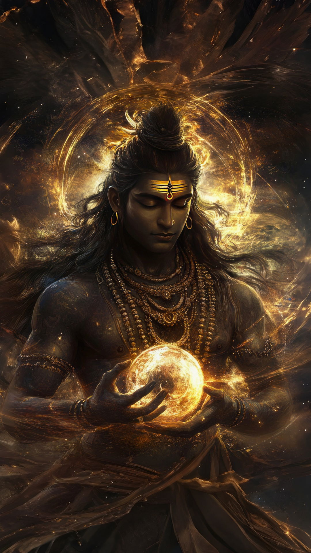 Shiva holding the universe in hands