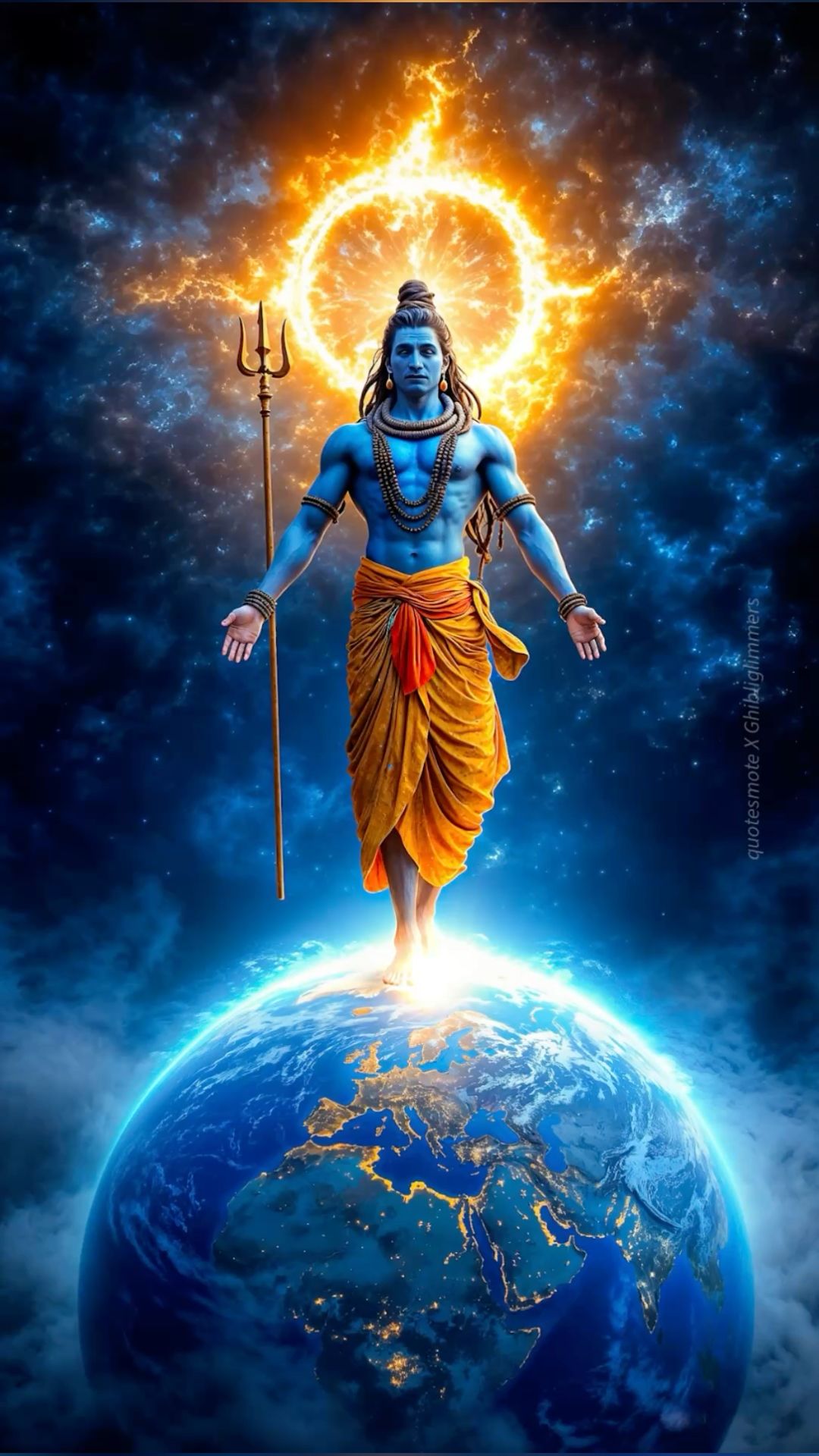 Lord Shiva standing with Earth