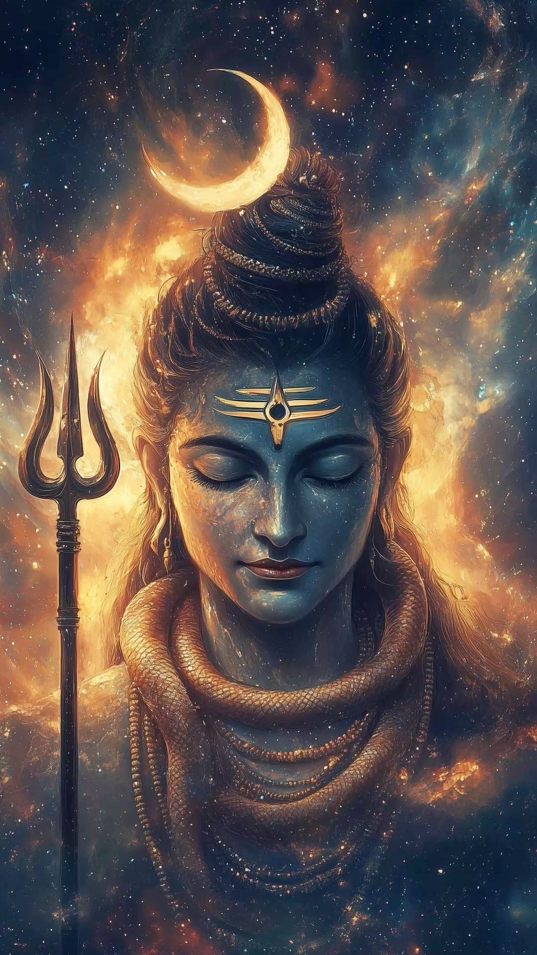 Shiva amidst a cosmic nebula