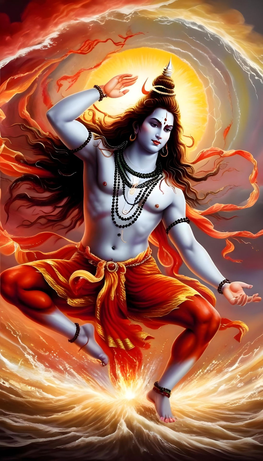 Shiva dancing in a cosmic whirlwind