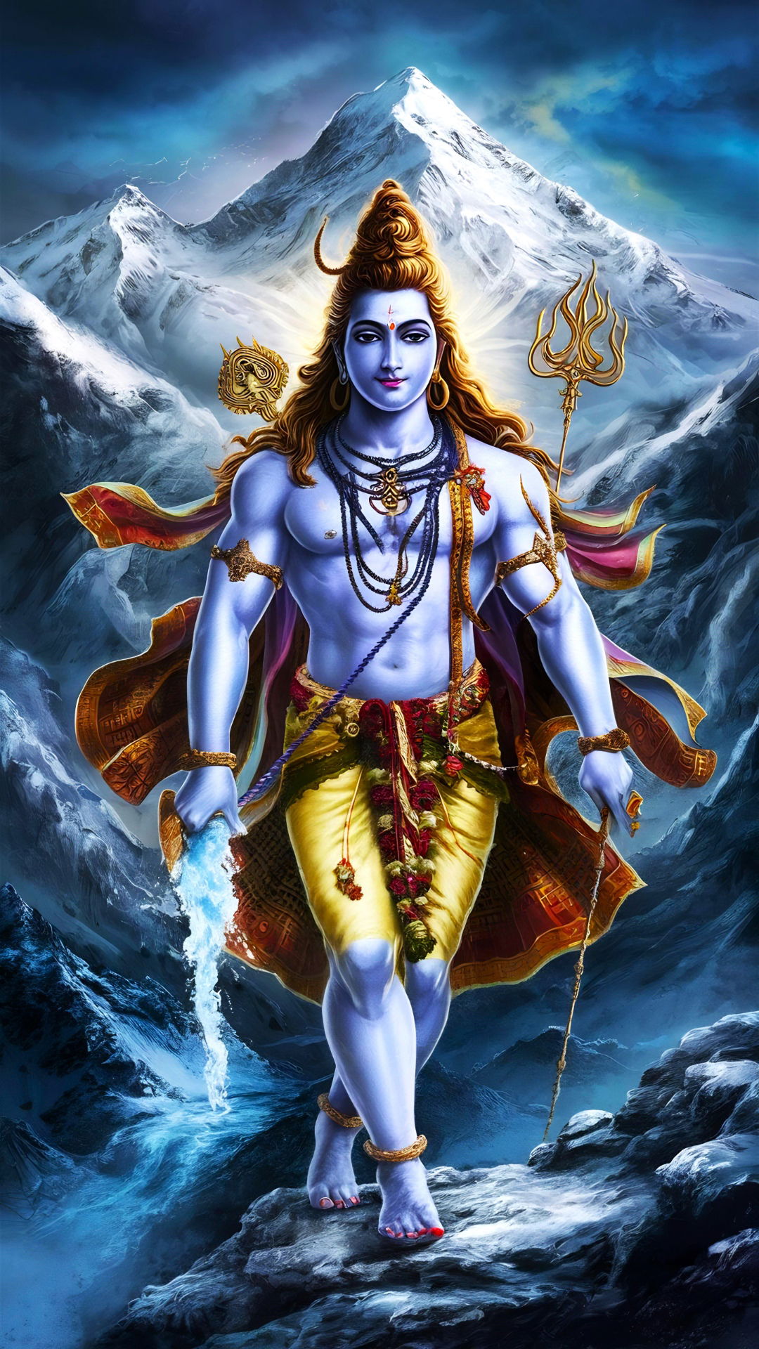 Shiva descends from snowy Himalayas