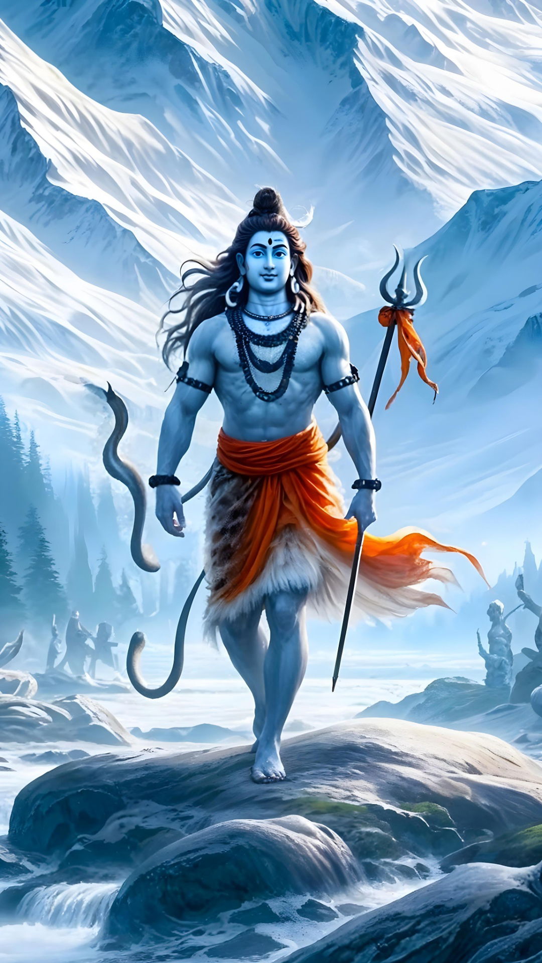 Lord Shiva in the Himalayas, powerful deity