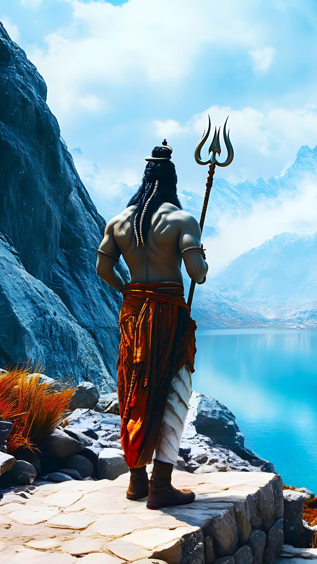 Shiva standing in the Himalayas