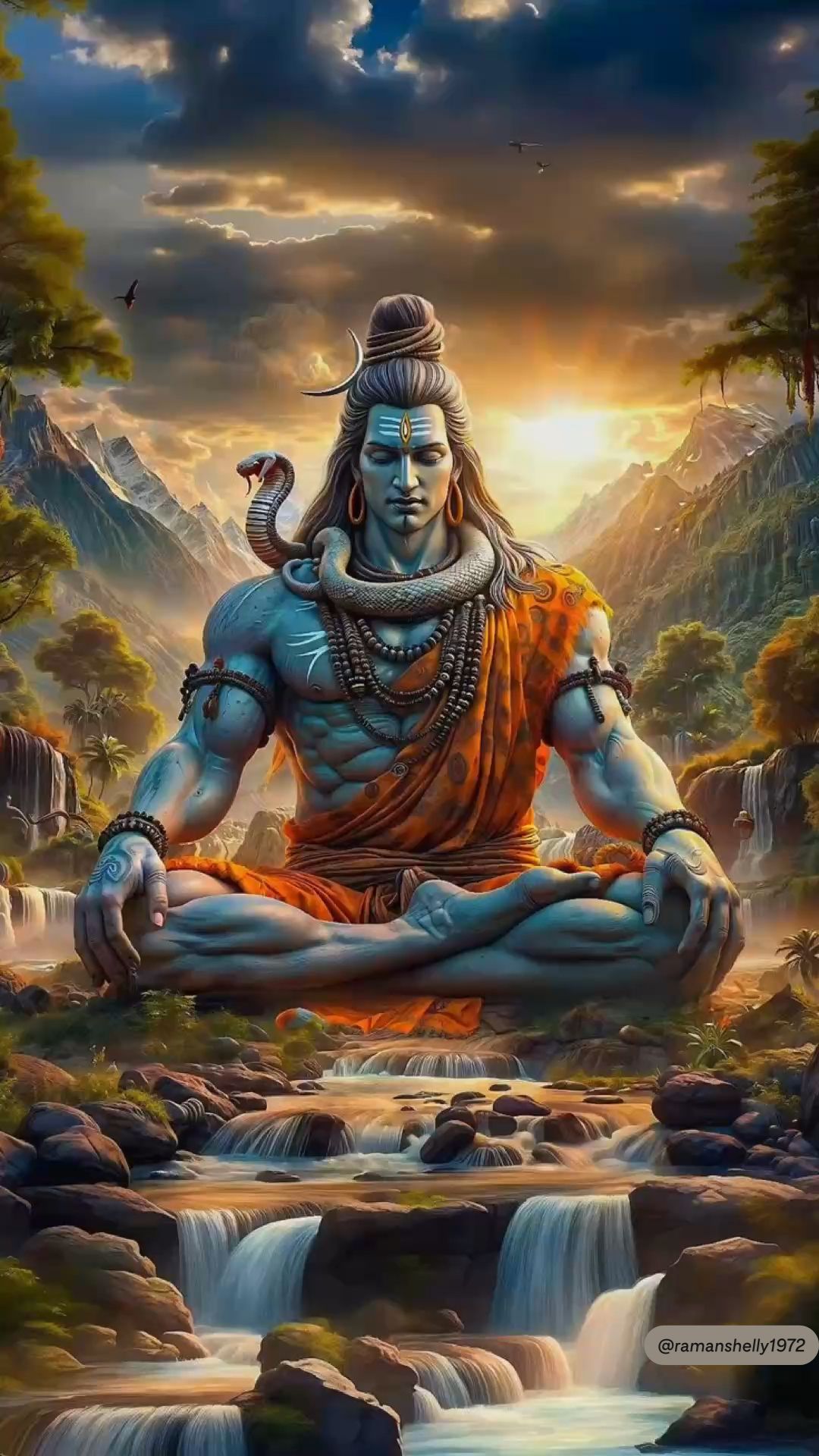 Meditating shiva in the Himalayas