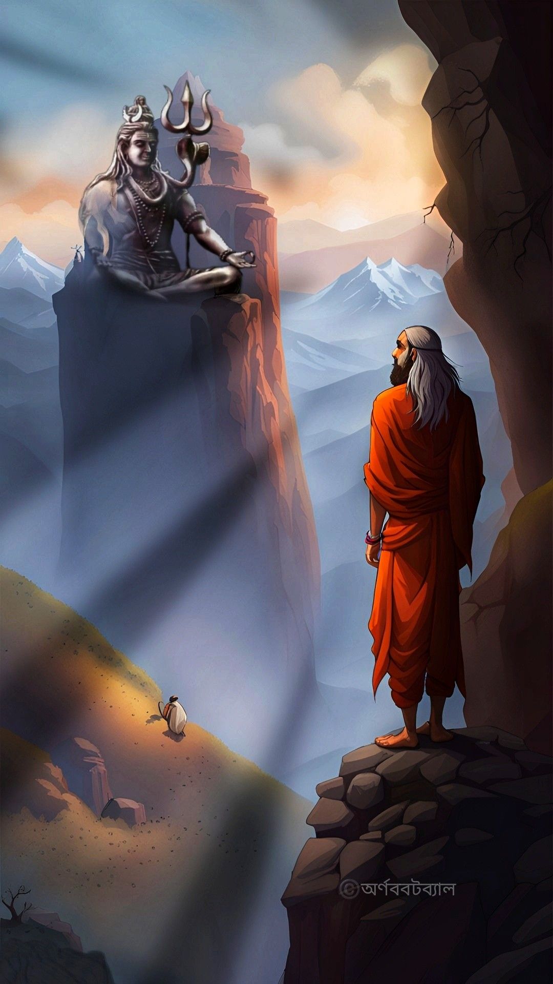 shiva meditating in the himalayas