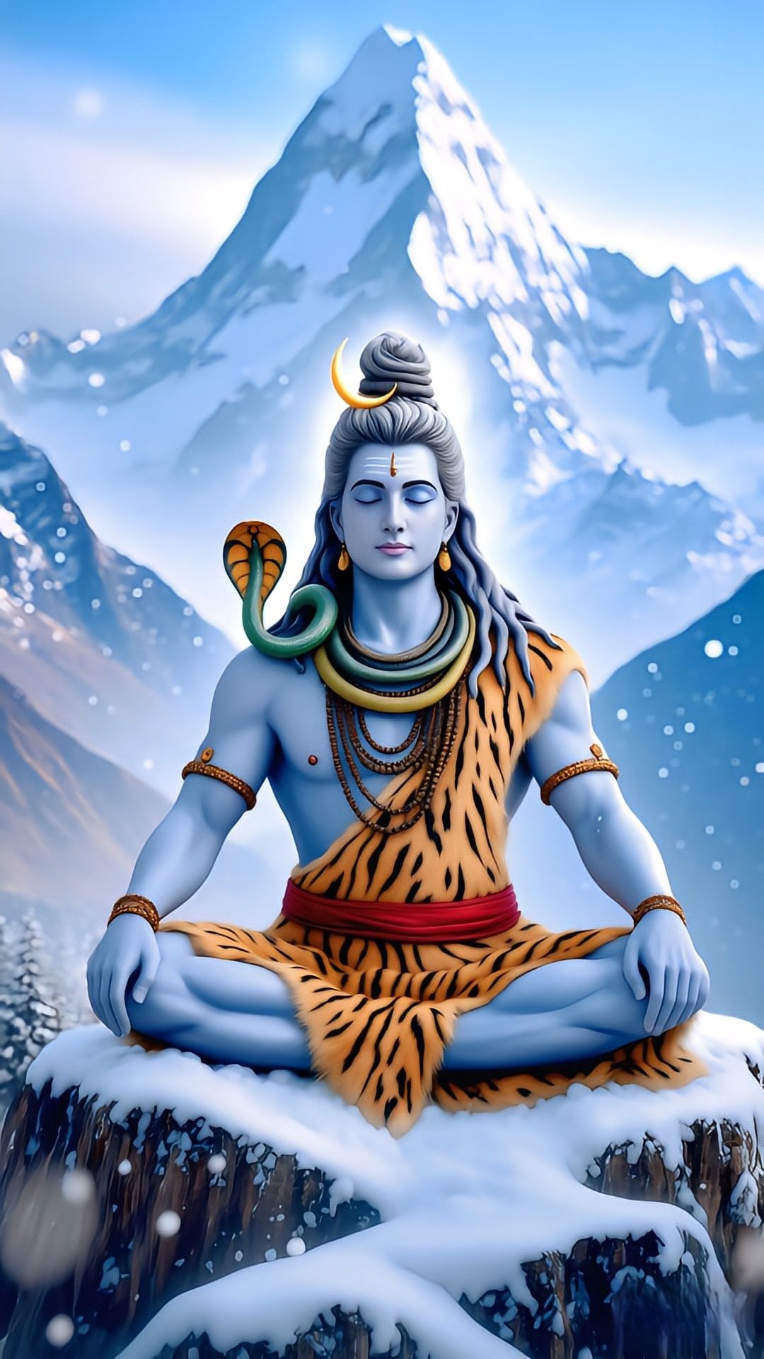 Shiva meditating in the Himalayas