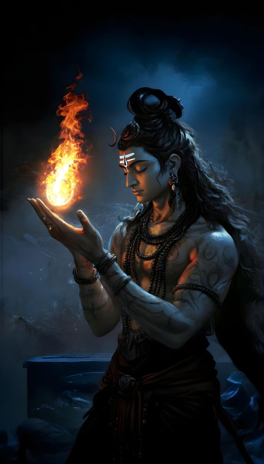 shiva holding cosmic fire, divine image