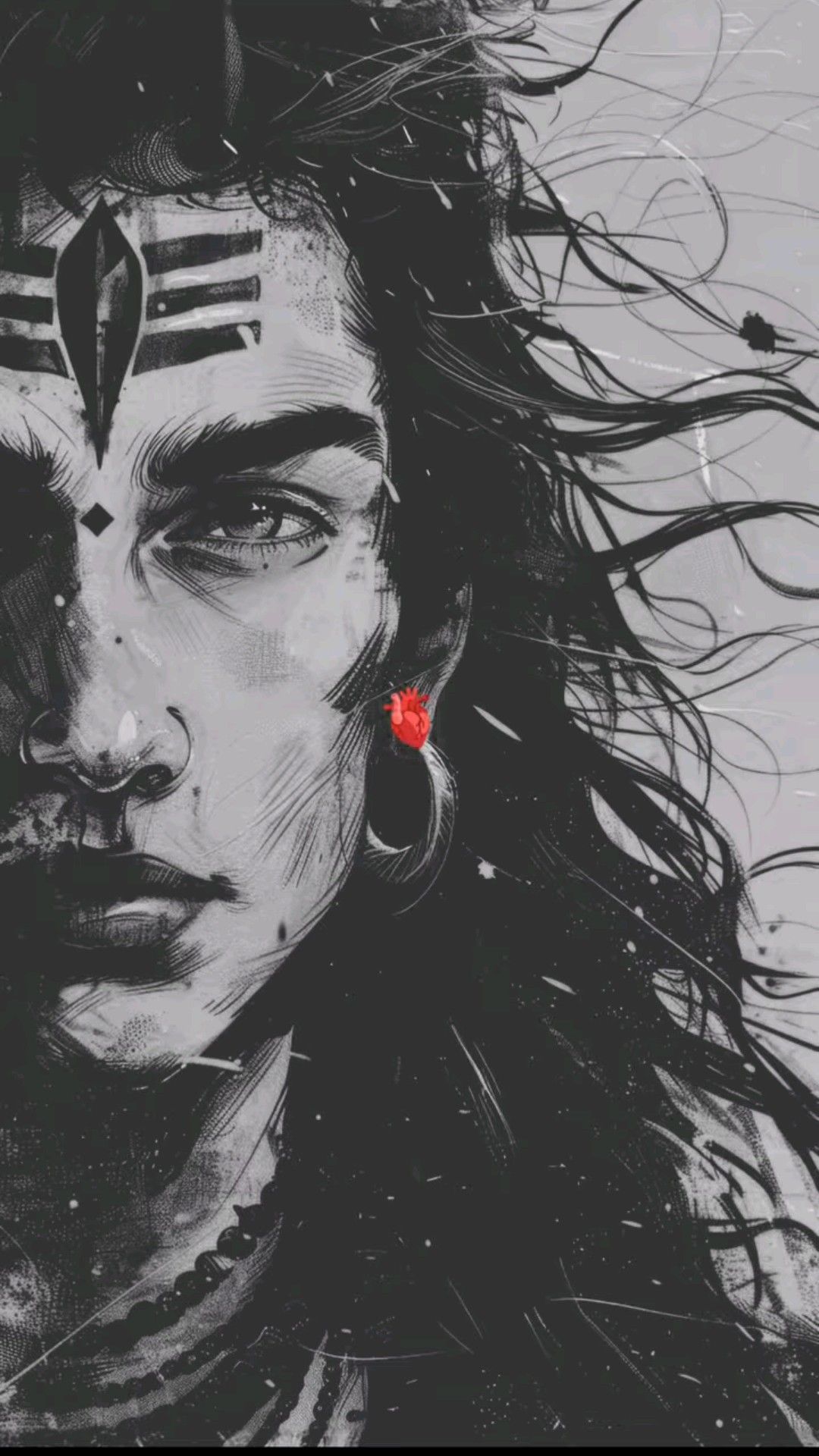 Intense portrait of Lord Shiva’s face