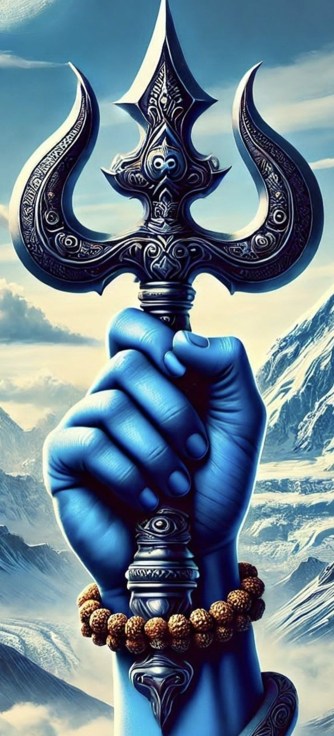Shiva\'s hand holding Trishul, divine power