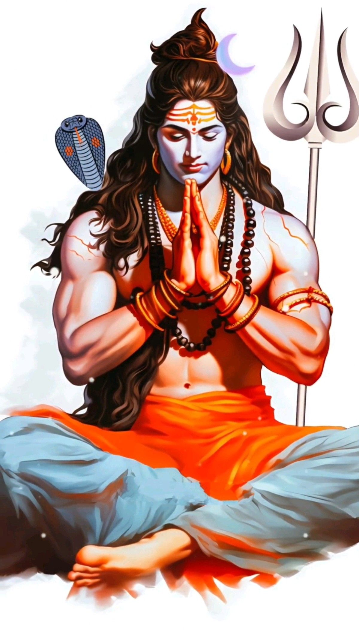 Meditating Shiva with prayerful hands