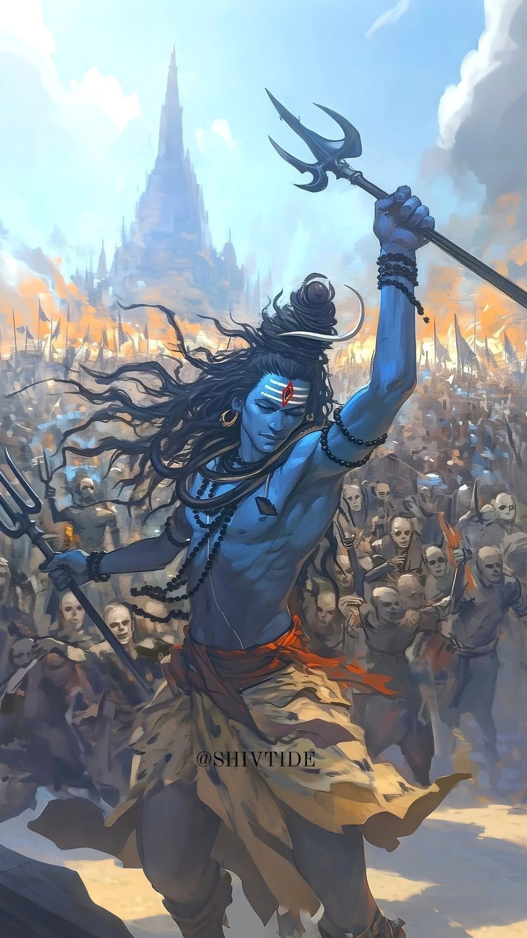 Lord Shiva leads devotees into battle