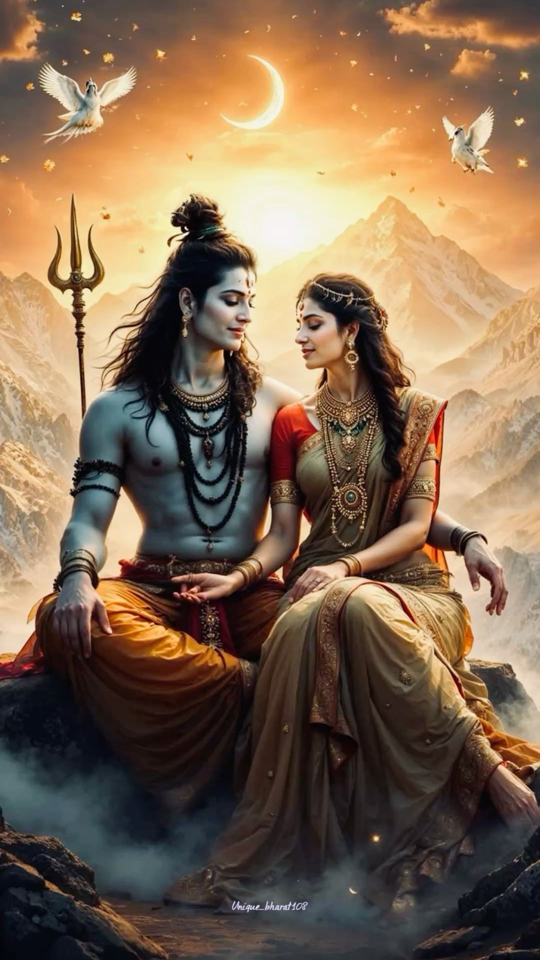 Shiva and Parvati in the Himalayas