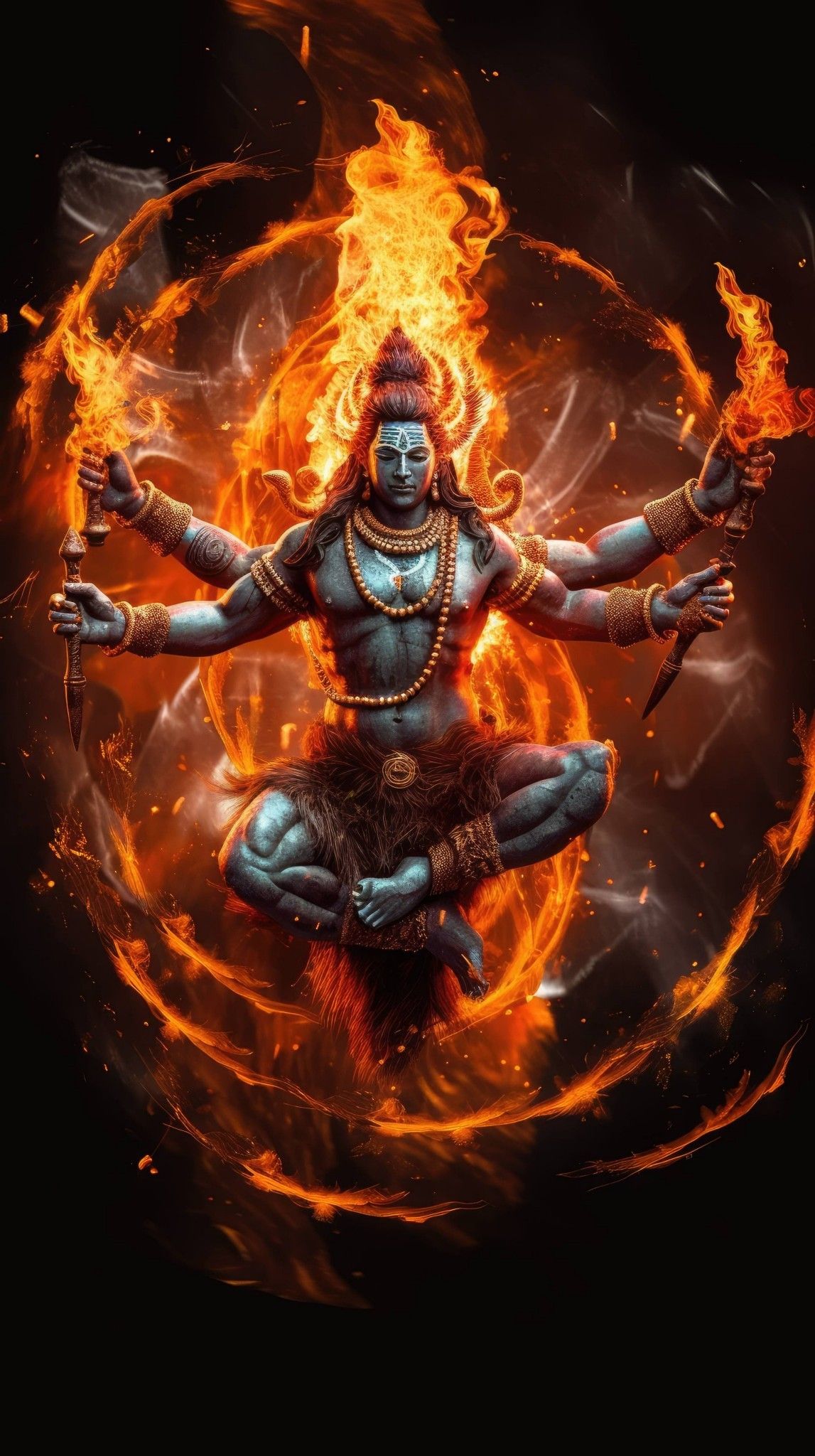 Shiva surrounded by divine flames.