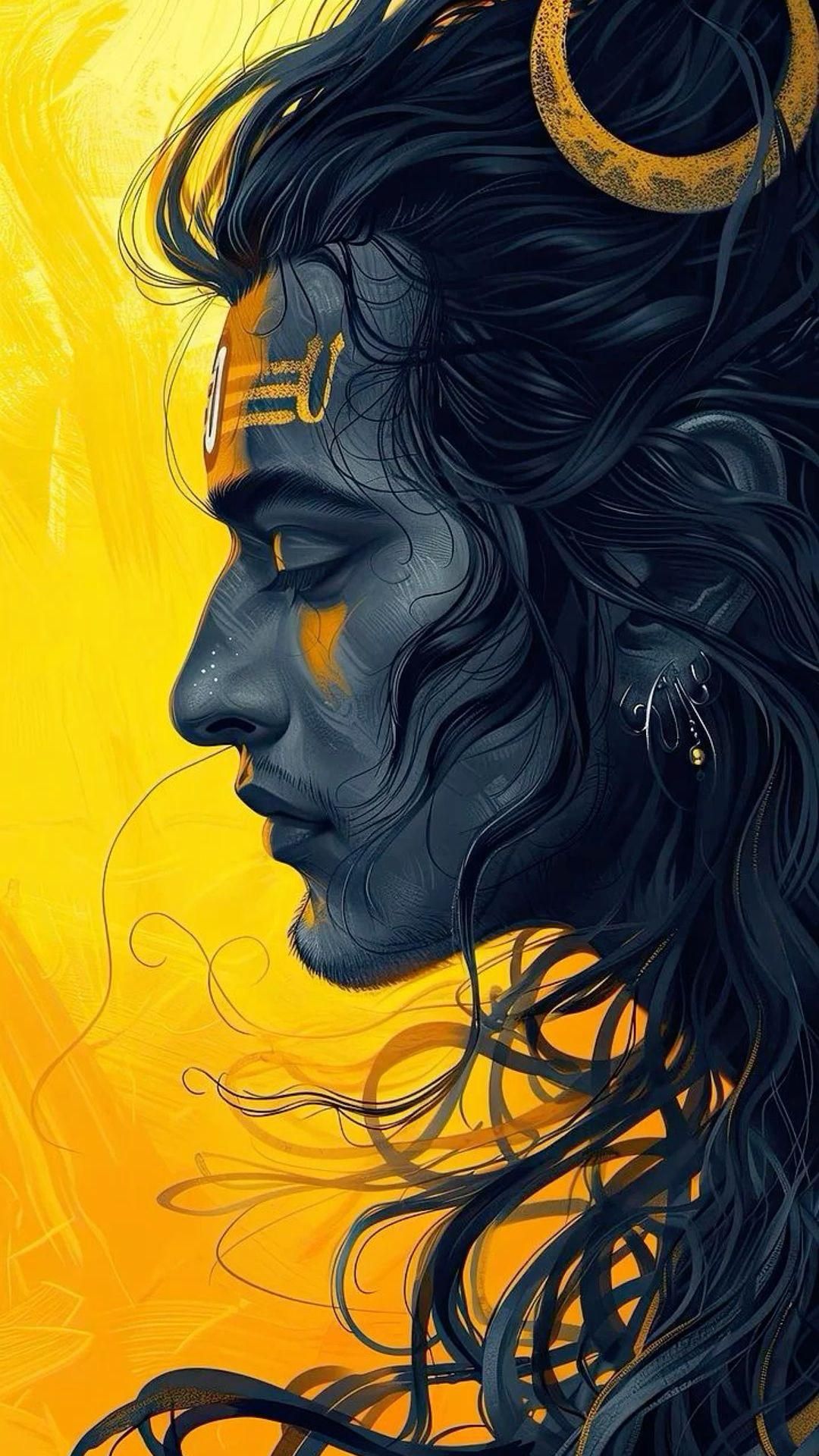 Peaceful portrait of Lord Shiva
