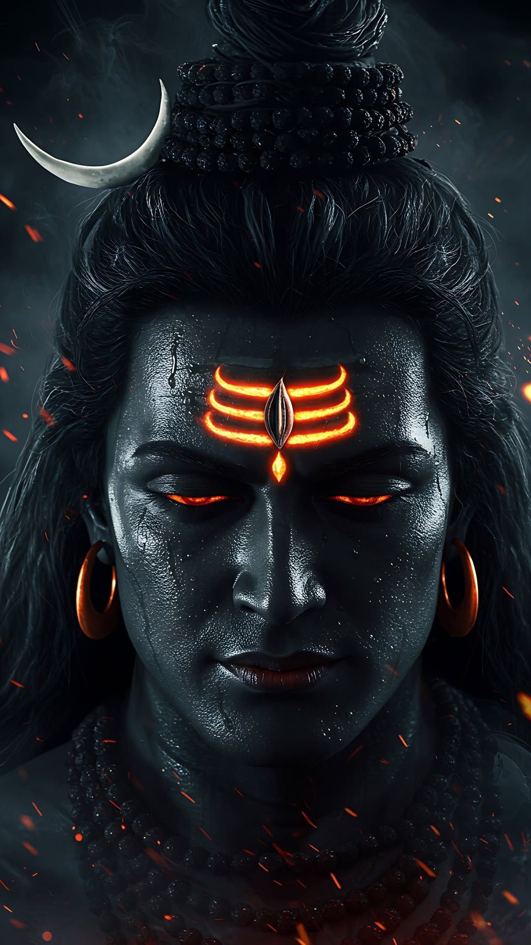 Powerful Shiva face with third eye