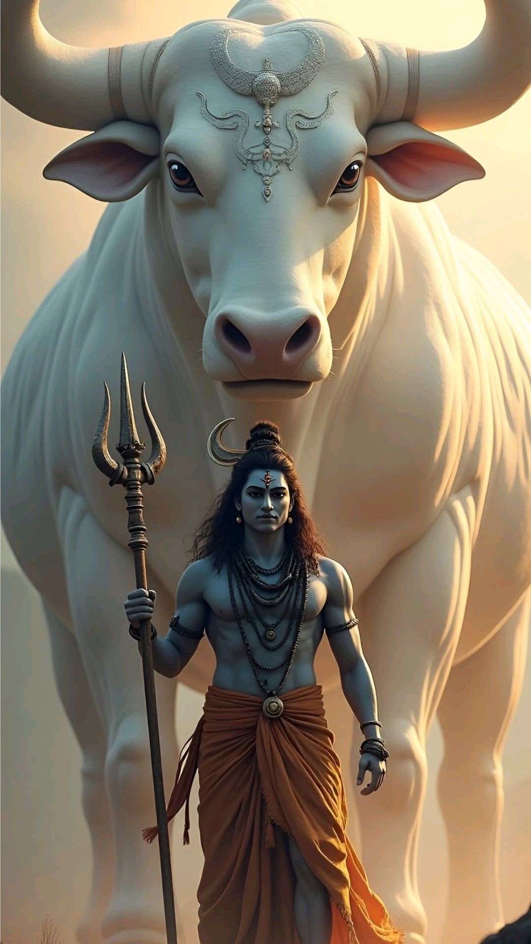 Shiva with Nandi, divine protector.