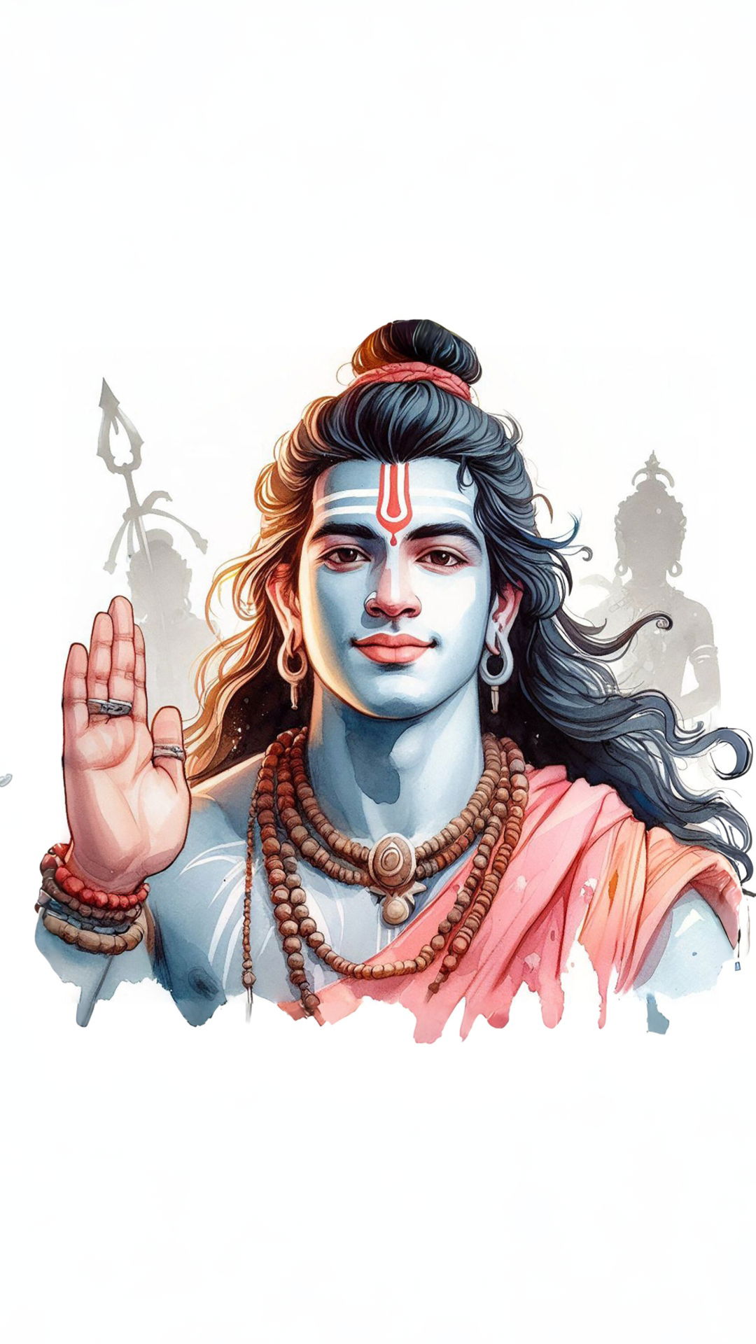 Lord Shiva blessing with open hand