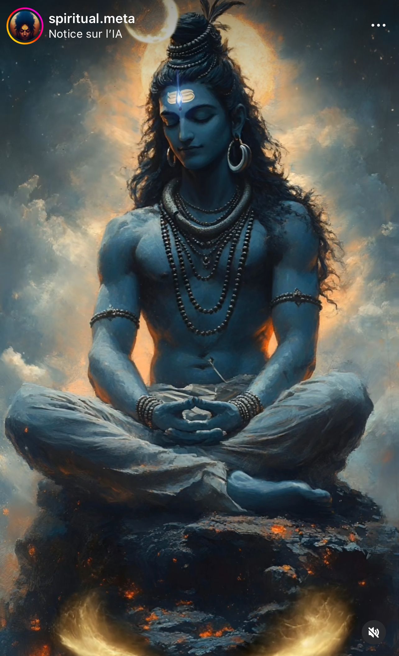 Lord Shiva meditating in serene posture