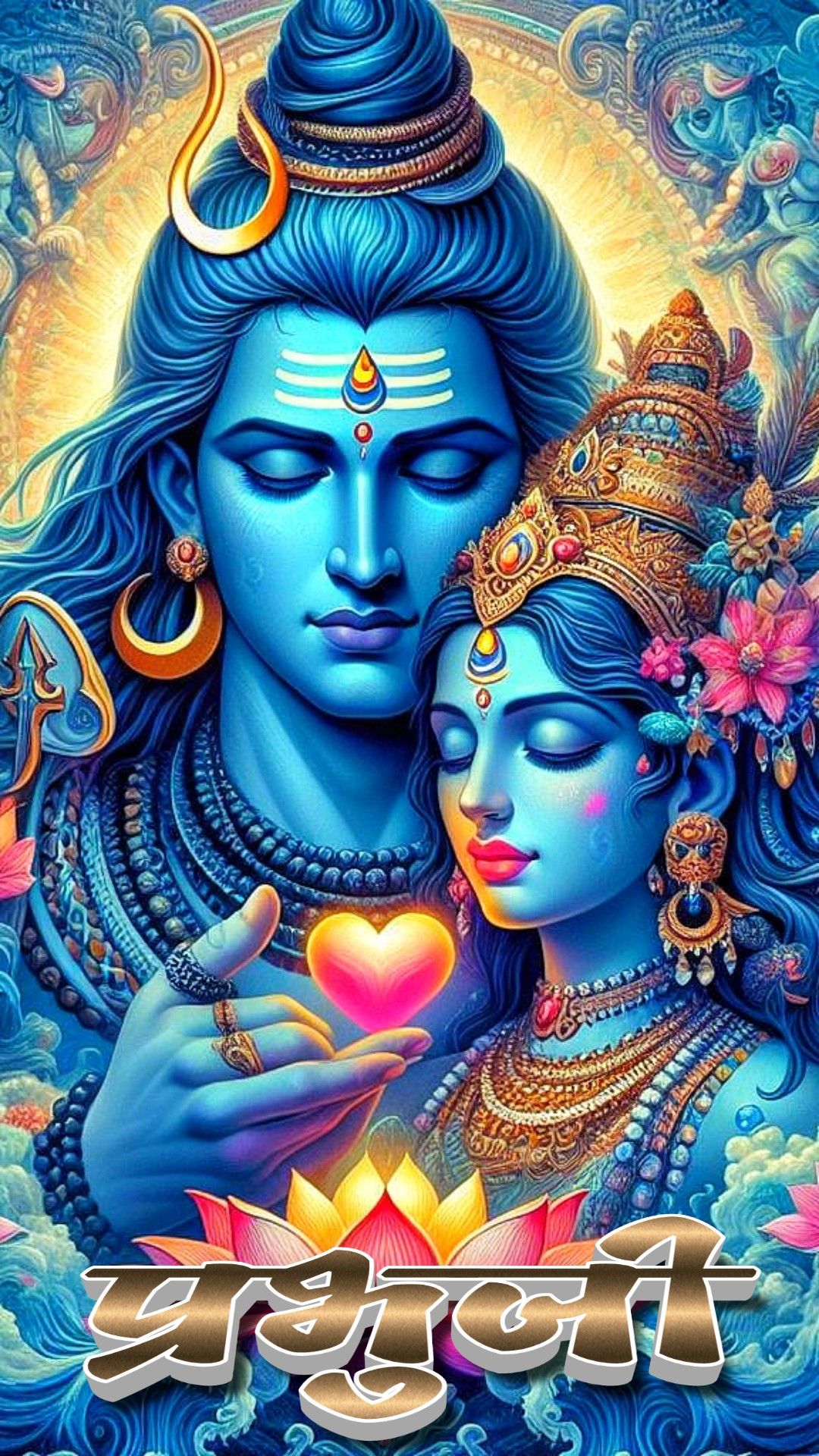 Shiva Parvati divine loving embrace