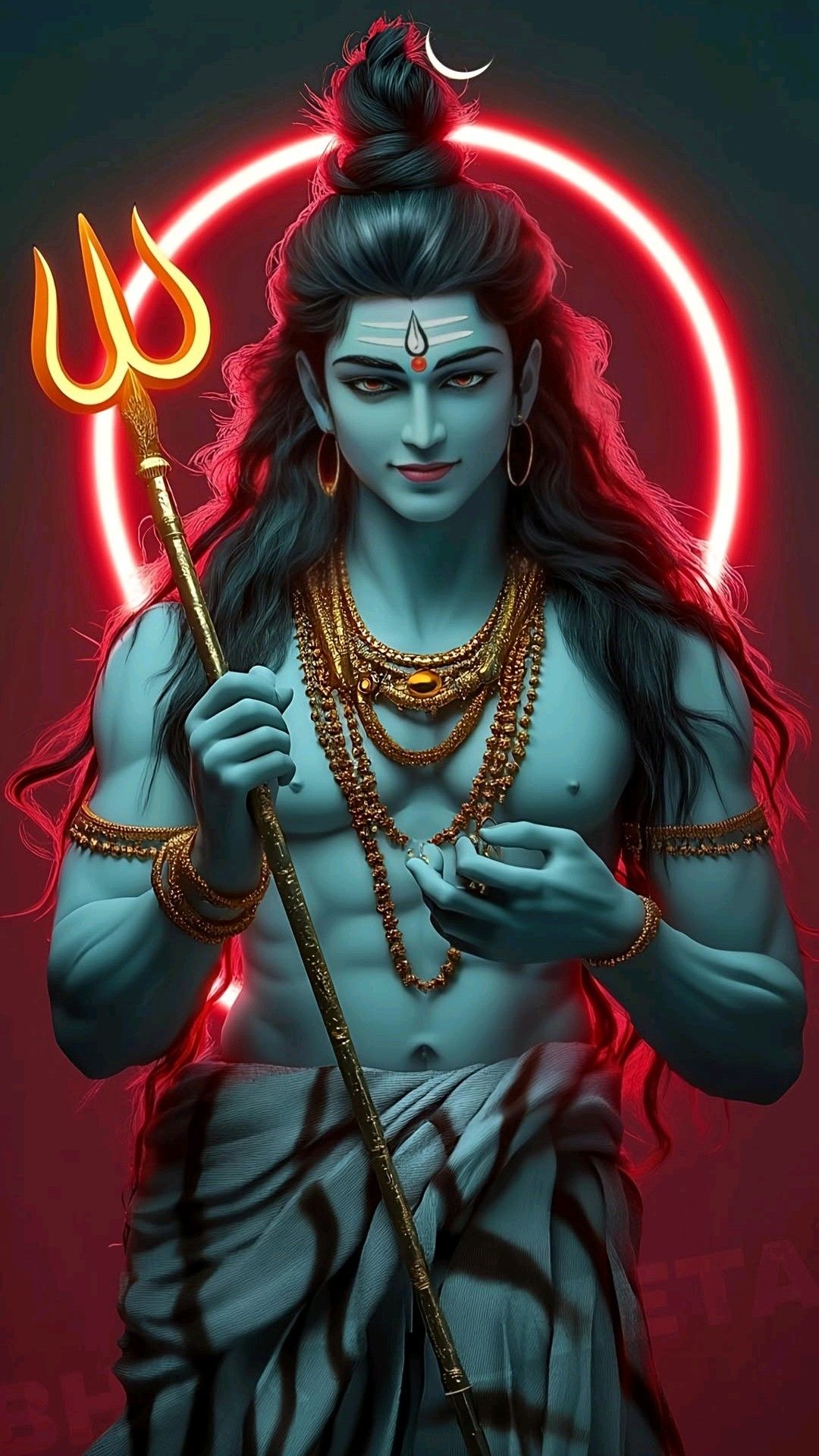 Lord Shiva with Trishul, a divine portrait
