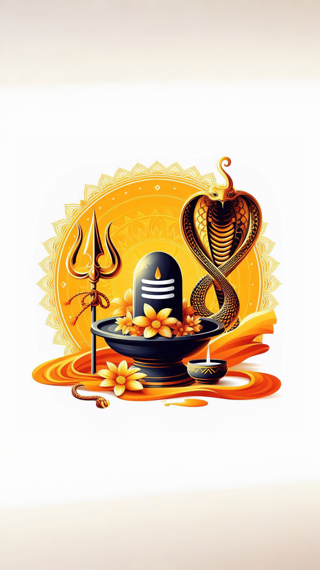 Shiva Lingam with serpent and trident