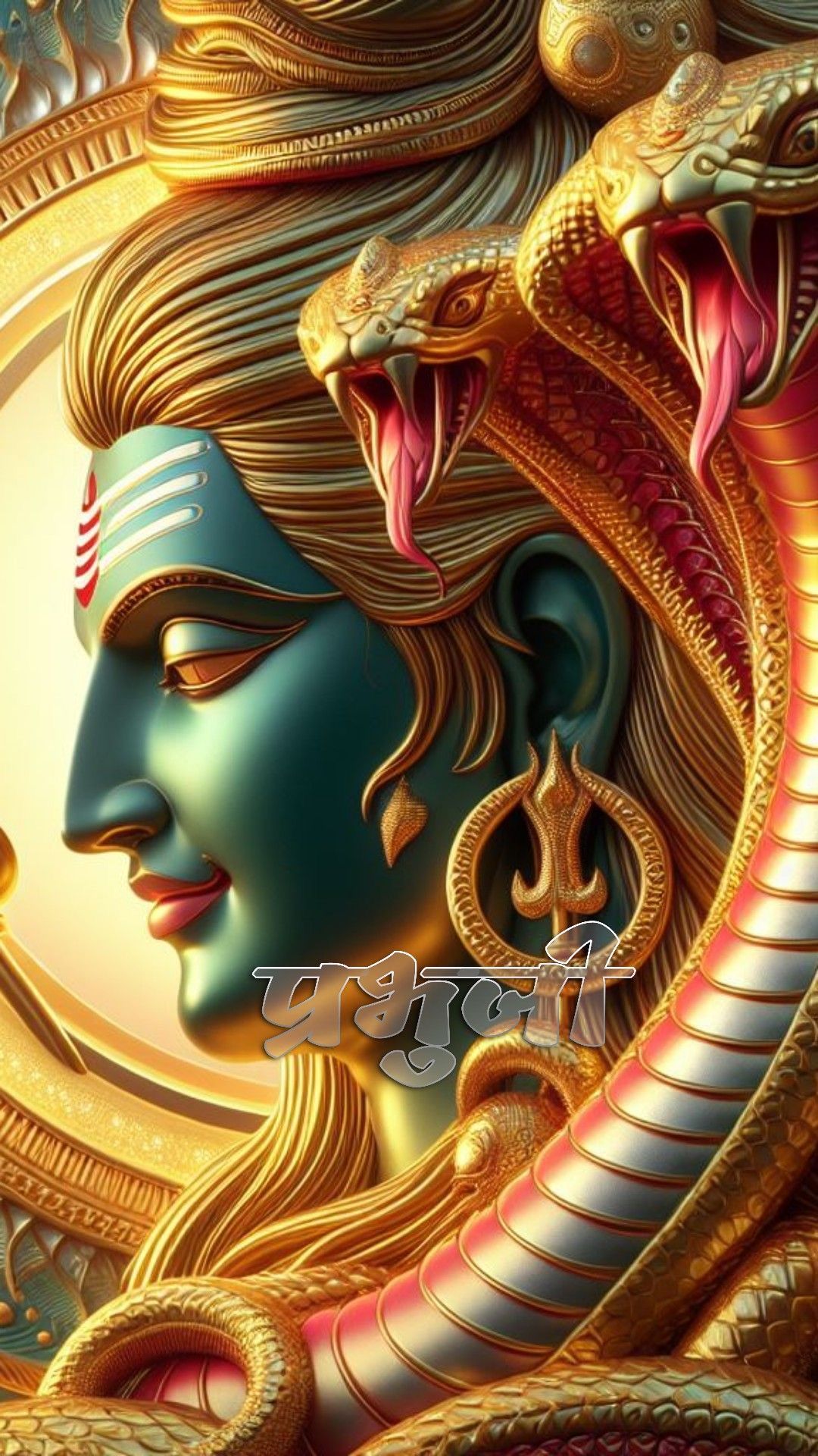 Lord Shiva with serpent adornment.