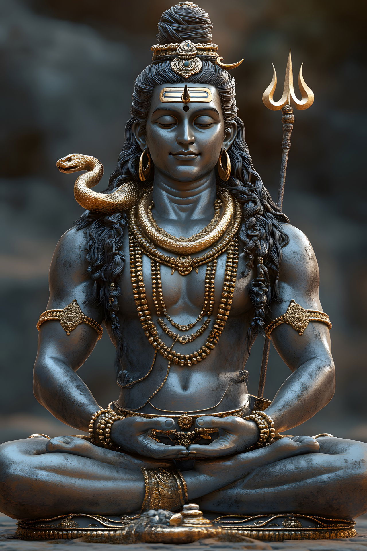 Meditating Shiva, peaceful divine image