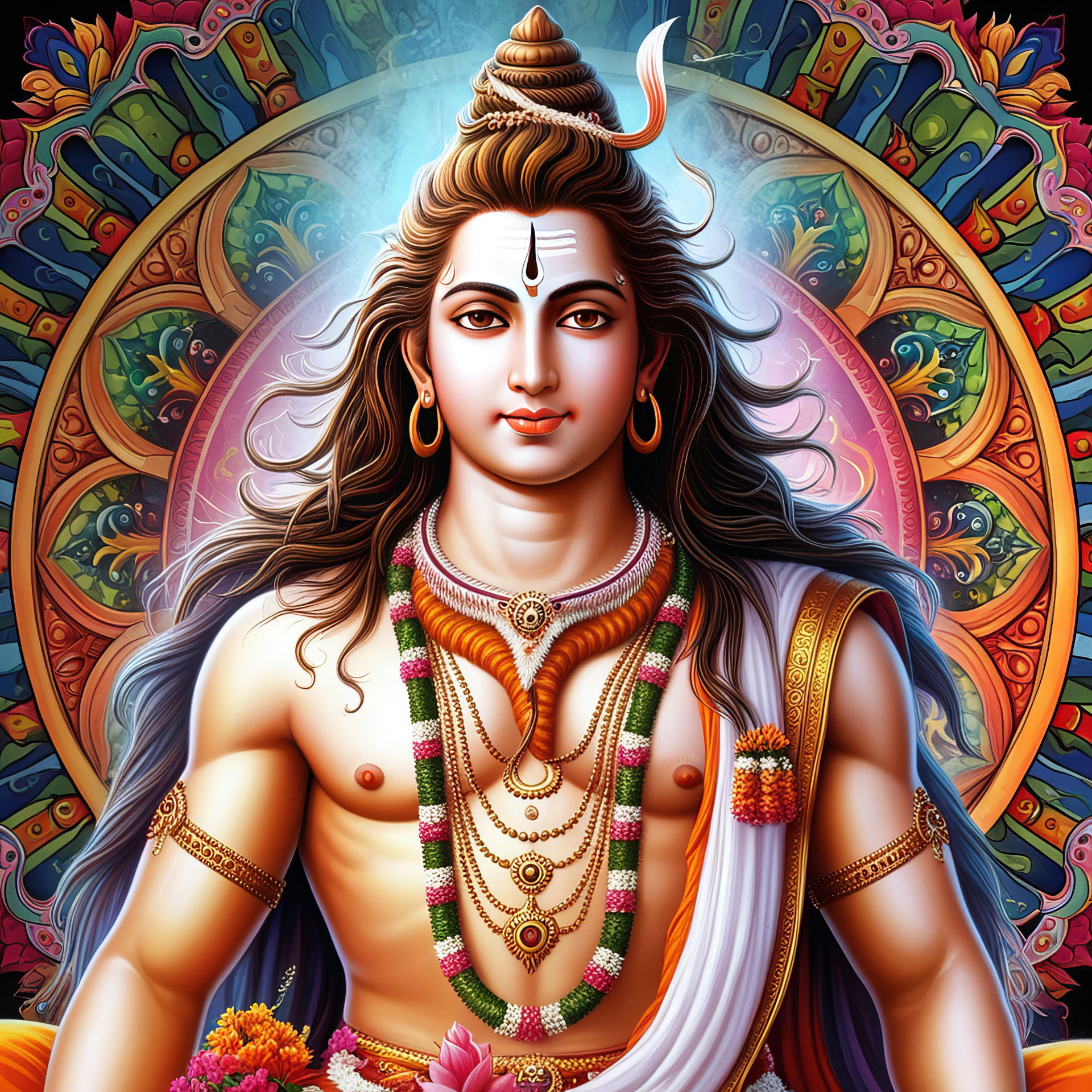 Lord Shiva portrait, peaceful and divine