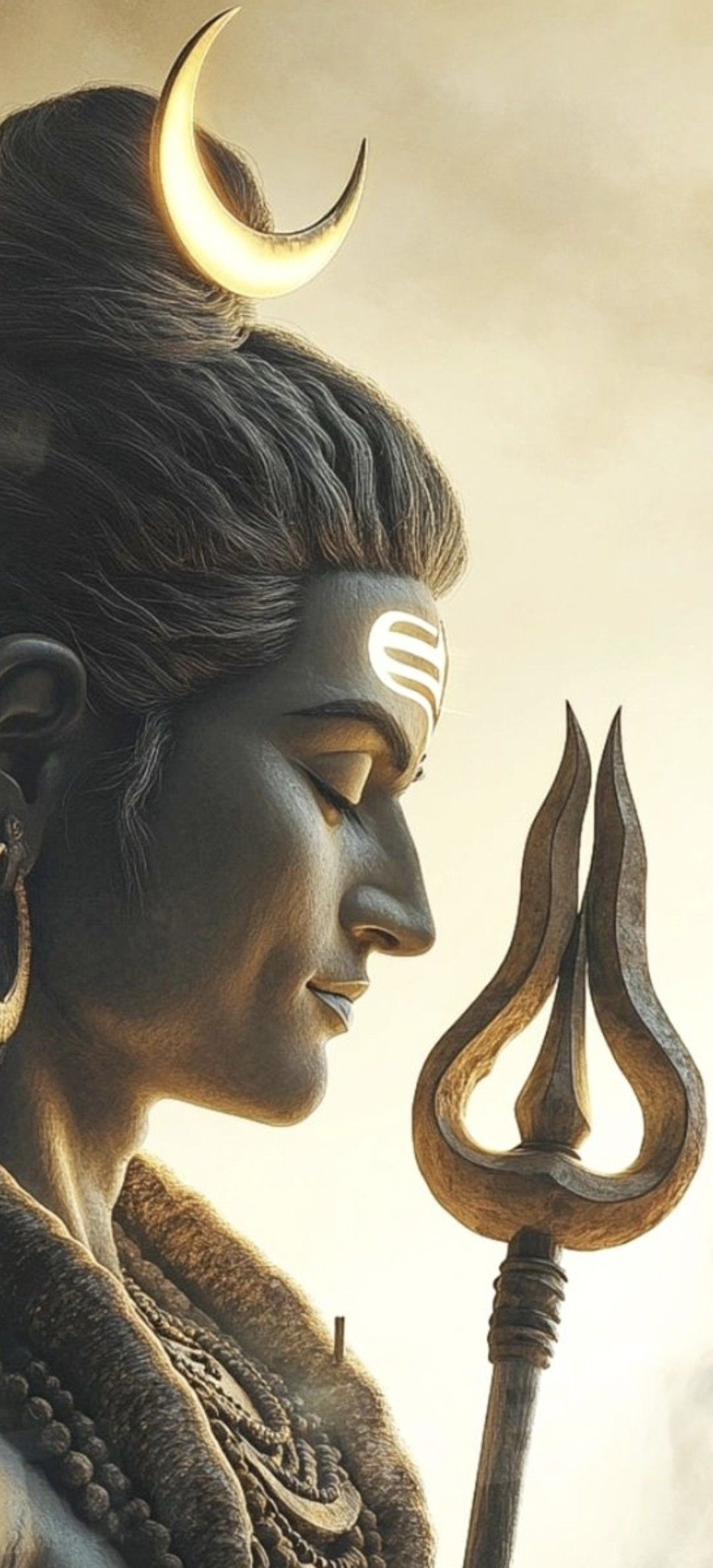 Lord Shiva with Trishul, divine portrait