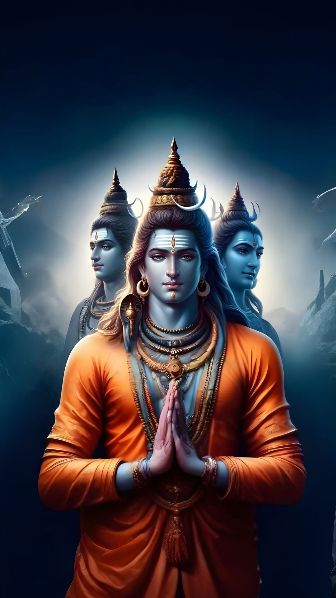 Lord Shiva in a prayerful pose