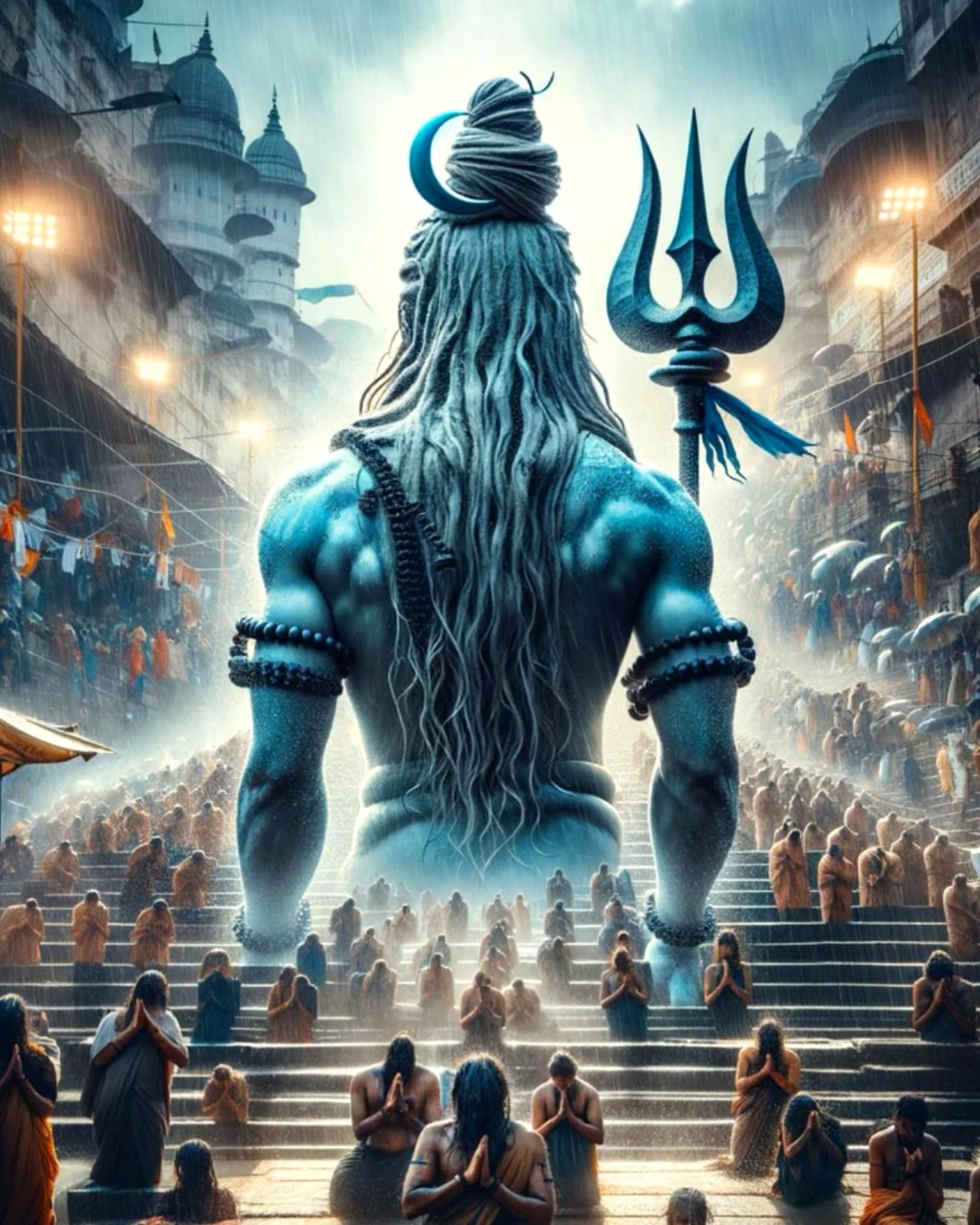 Lord Shiva overlooks Varanasi ghats
