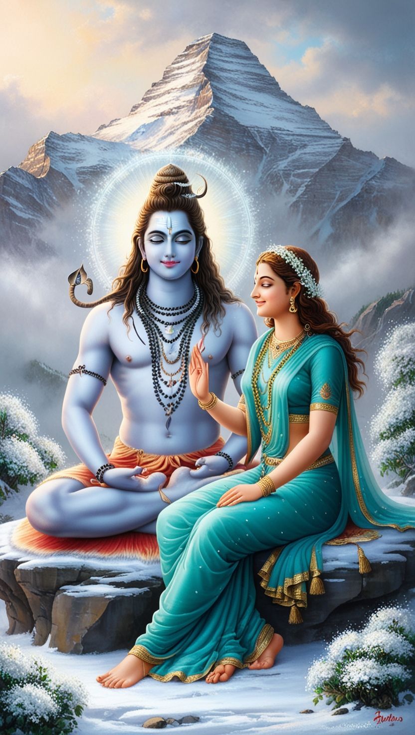 Shiva and Parvati in the Himalayas