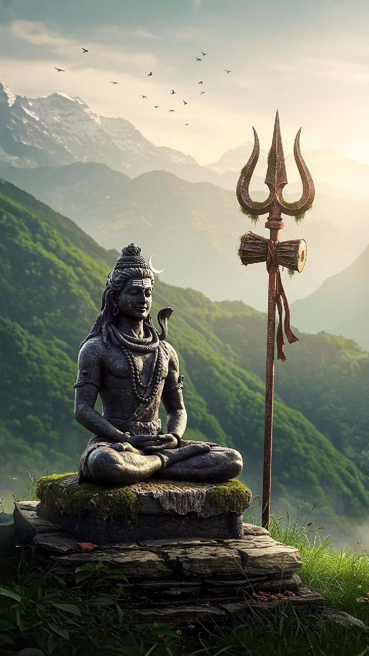 Meditating Shiva in the Himalayas