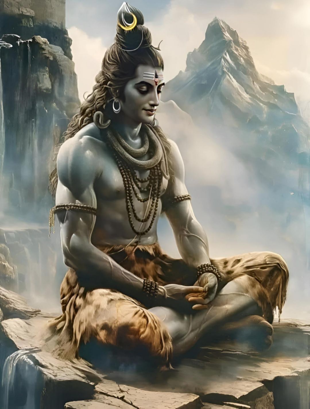 Meditating Shiva amongst the Himalayas