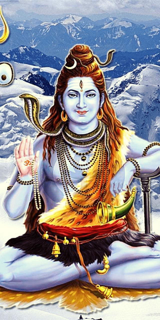 Shiva meditating in the Himalayas