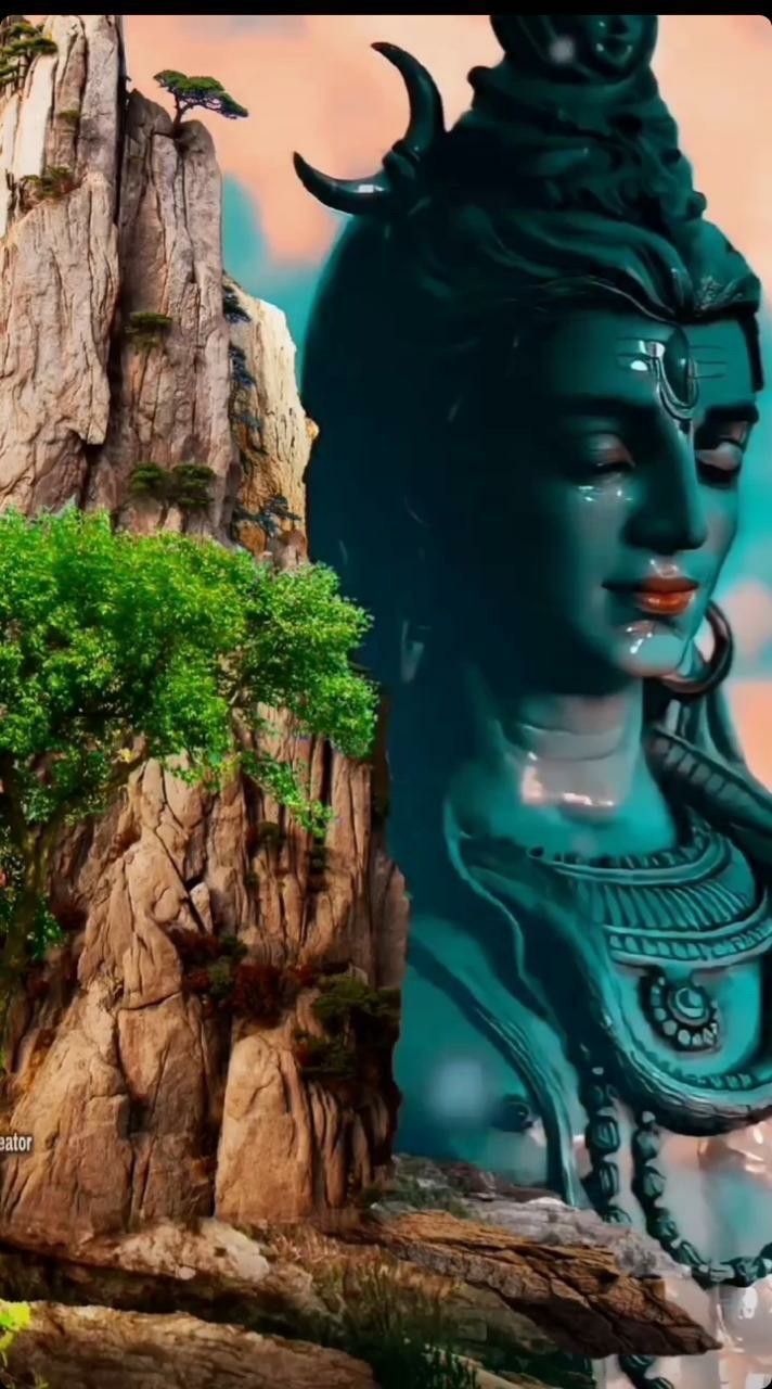 Shiva meditating in the Himalayas