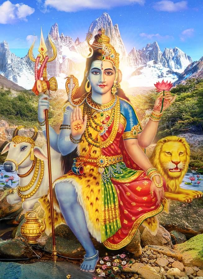 Lord Shiva seated in the Himalayas