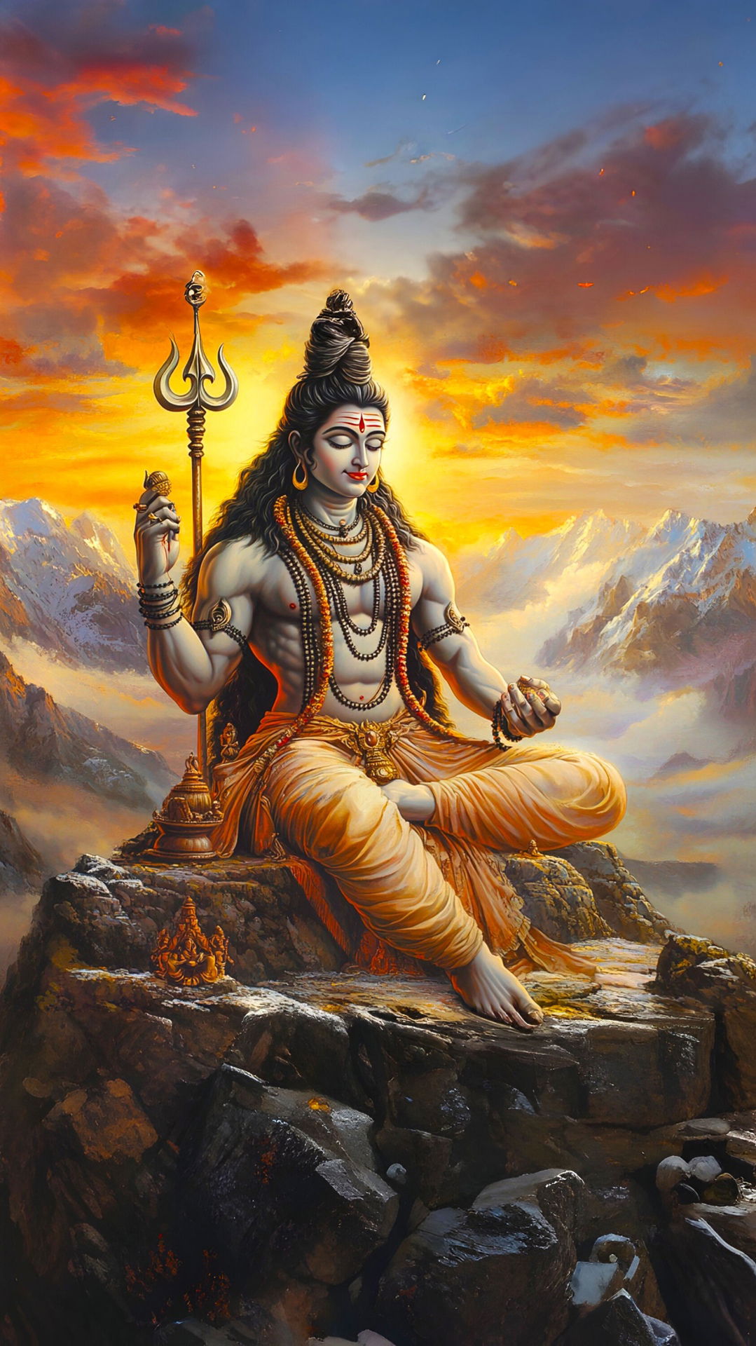 Meditating Shiva in the Himalayas