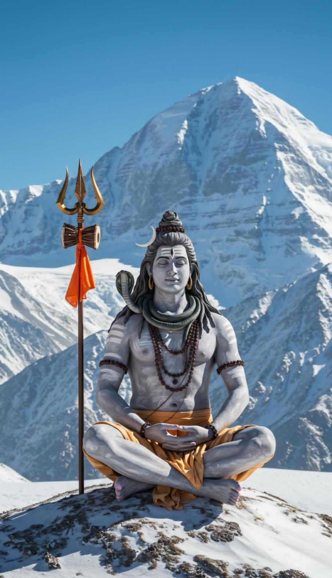 Shiva meditating in the Himalayas
