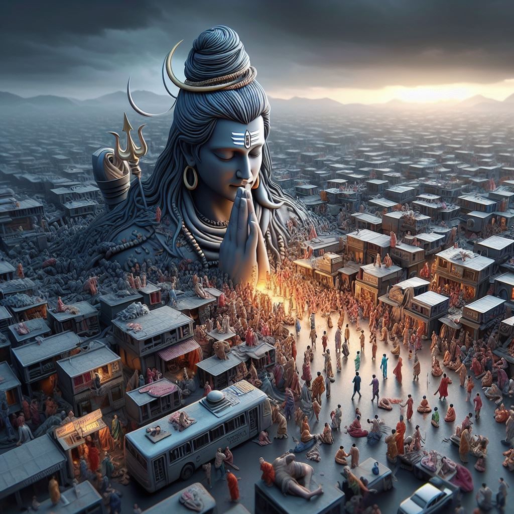 Lord Shiva overlooking sacred city