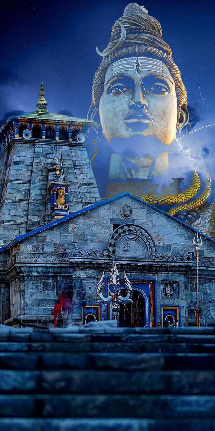 Shiva overlooking Kedarnath temple