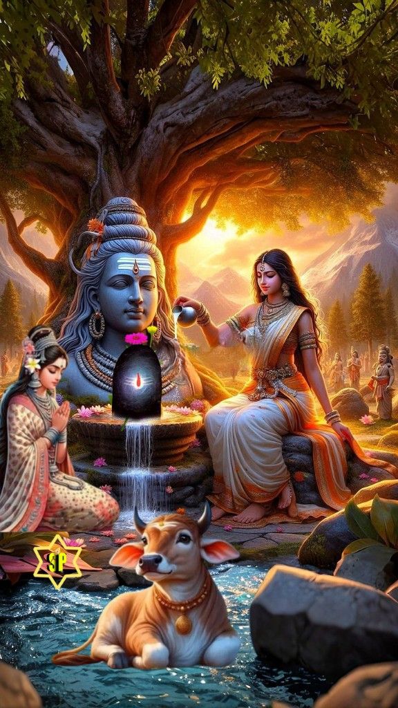 Shiva and Parvati by Lingam