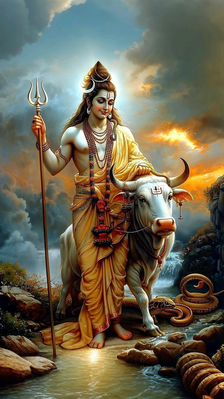 Lord Shiva with Nandi bull, divine image