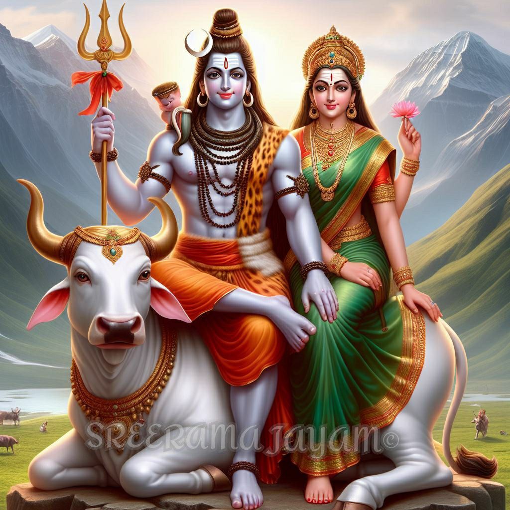 Shiva and Parvati on Nandi bull