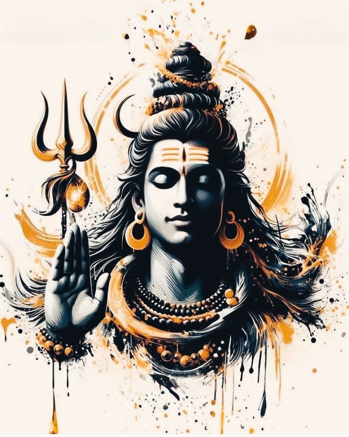 Lord Shiva artistic wallpaper serene gaze