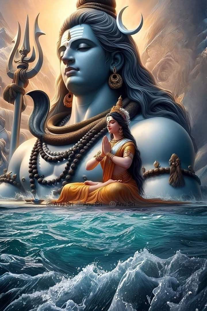 Shiva and Parvati in divine embrace.