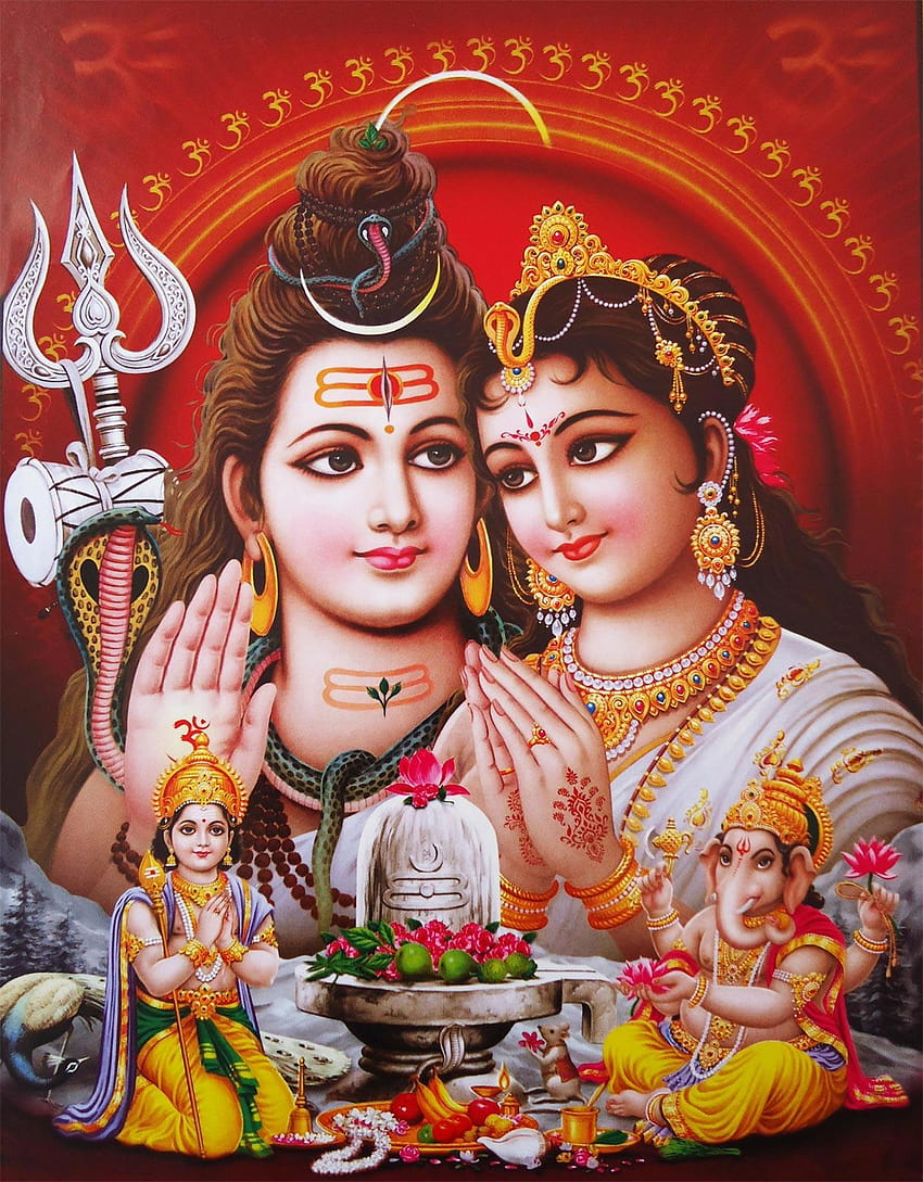 Shiva and Parvati divine couple portrait
